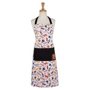 Apron BBQ DII 100% Cotton, Printed Unisex Bib Chef Kitchen Adjustable Neck & Wai
